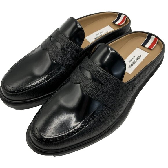 NOWB US 9 Thom Browne Back Penny Loafer Mule Slide Black - Picture 1 of 6